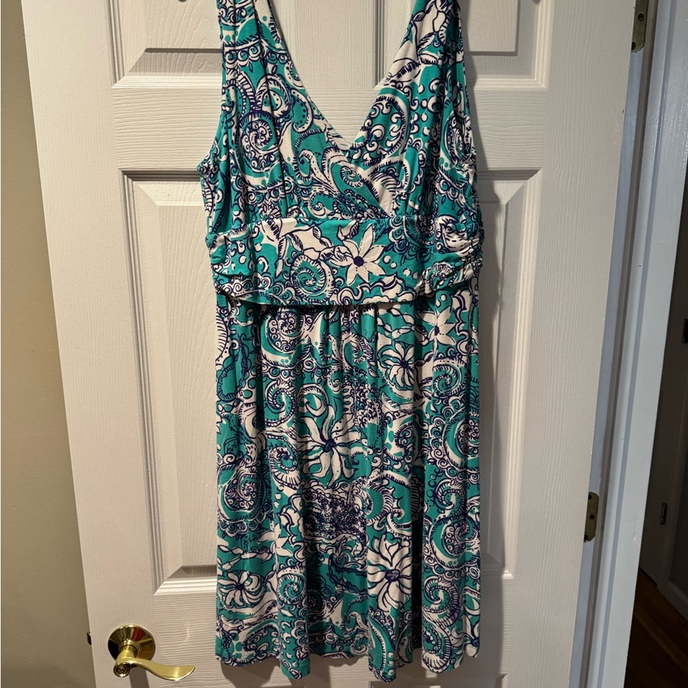 Lilly Pulitzer Blue Wrap Sundress V-Neck Mini
